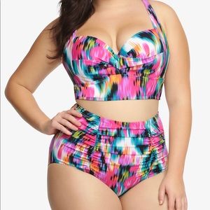 Torrid Sz 3 Pink Tie-Dye Swim Suit